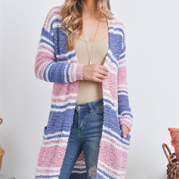 PINK COMBO CARDIGAN SWEATER - Picture 8 of 12